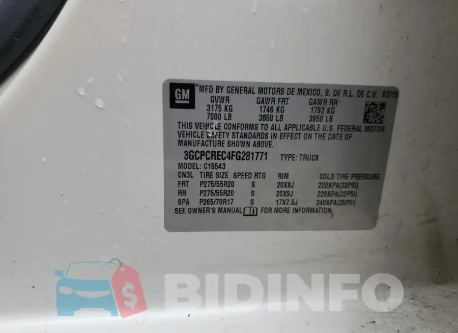 3GCPCREC4FG281771 Photo# 12