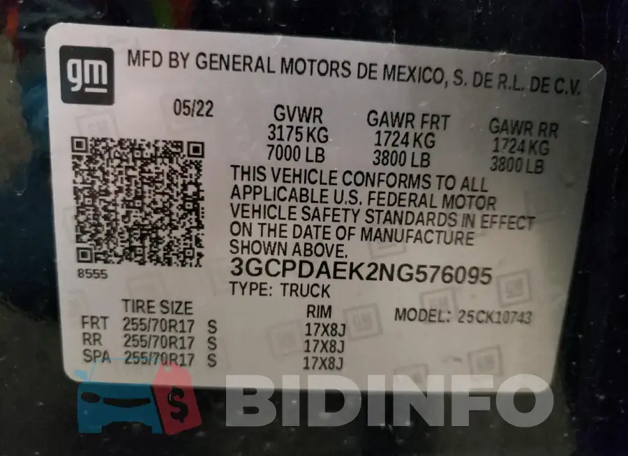 3GCPDAEK2NG576095 Photo# 12