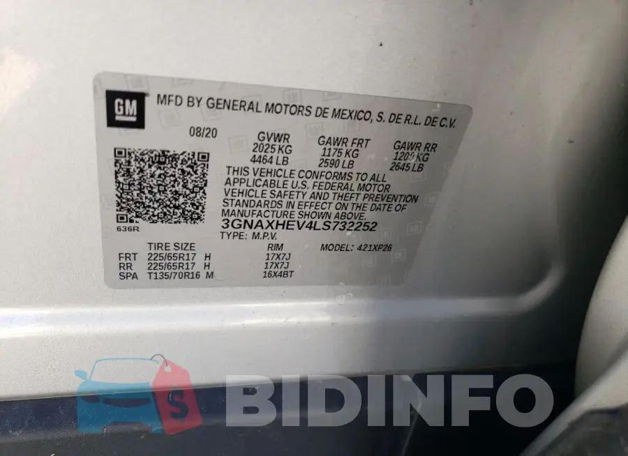 3GNAXHEV4LS732252 Photo# 13