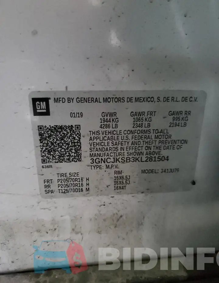 3GNCJKSB3KL281504 Photo# 14