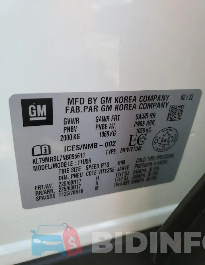 KL79MRSL7NB095611 Photo# 13