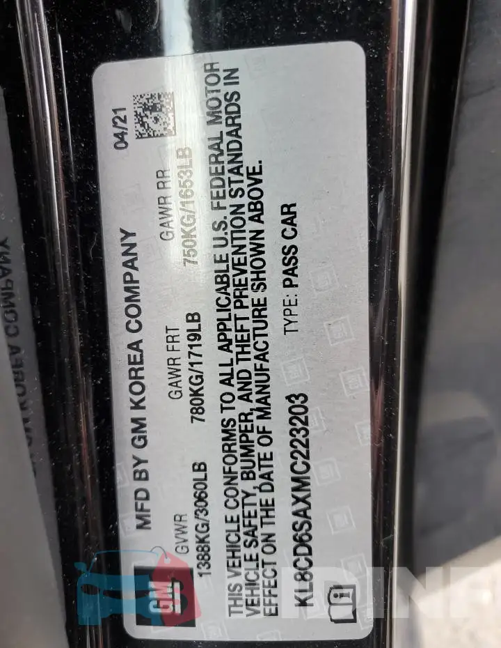 KL8CD6SAXMC223203 Photo# 12