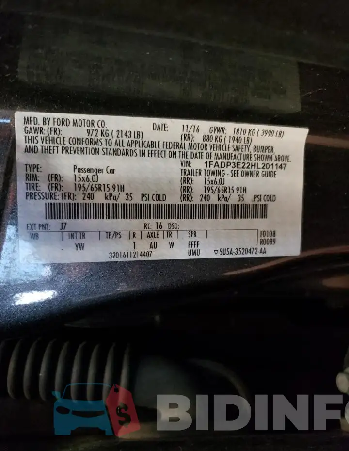 1FADP3E22HL201147 Photo# 12