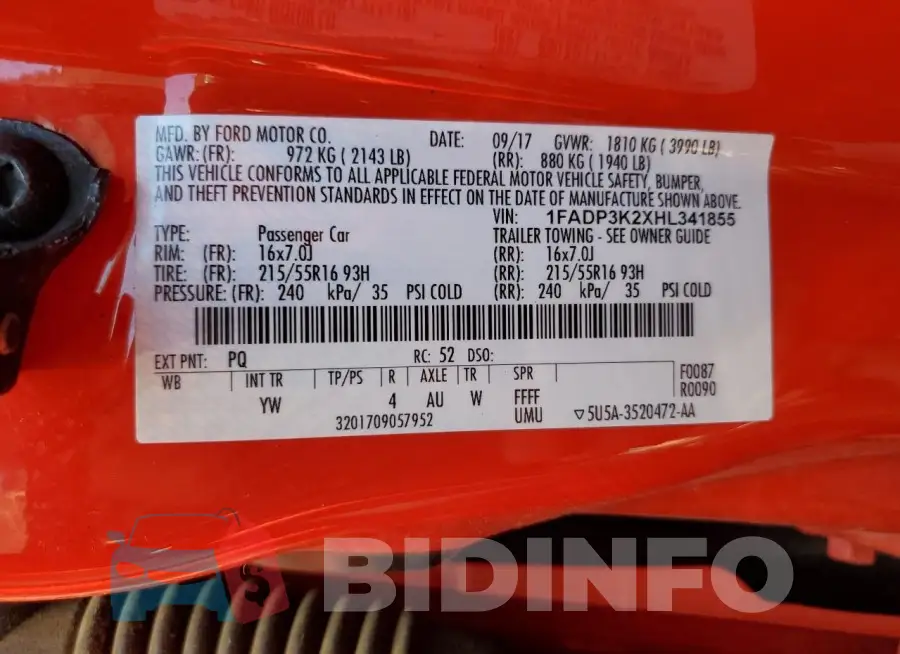 1FADP3K2XHL341855 Photo# 12
