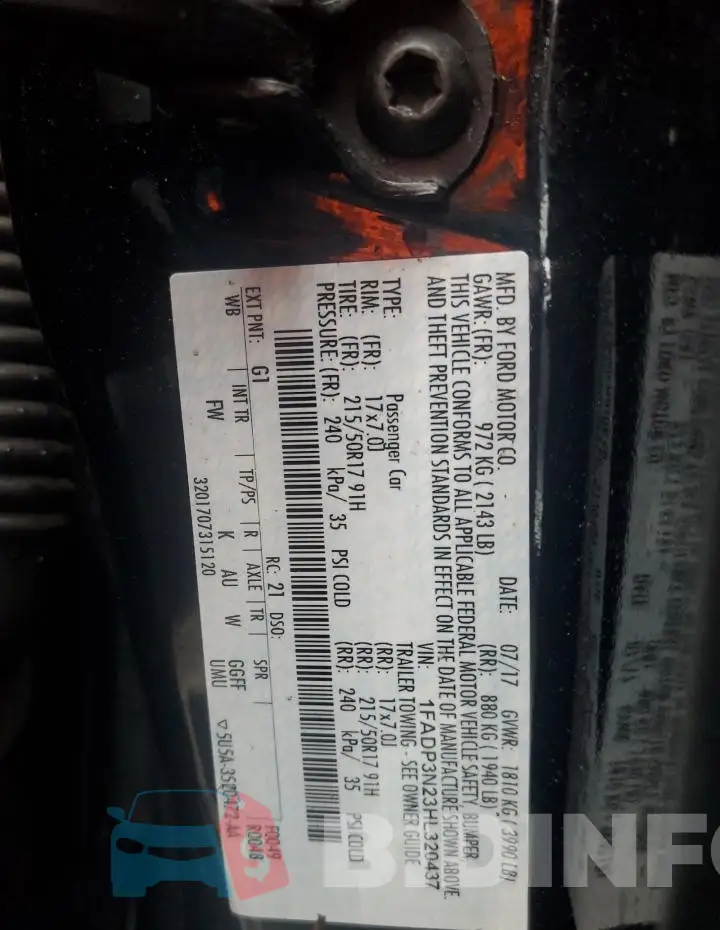 1FADP3N23HL320437 Photo# 12