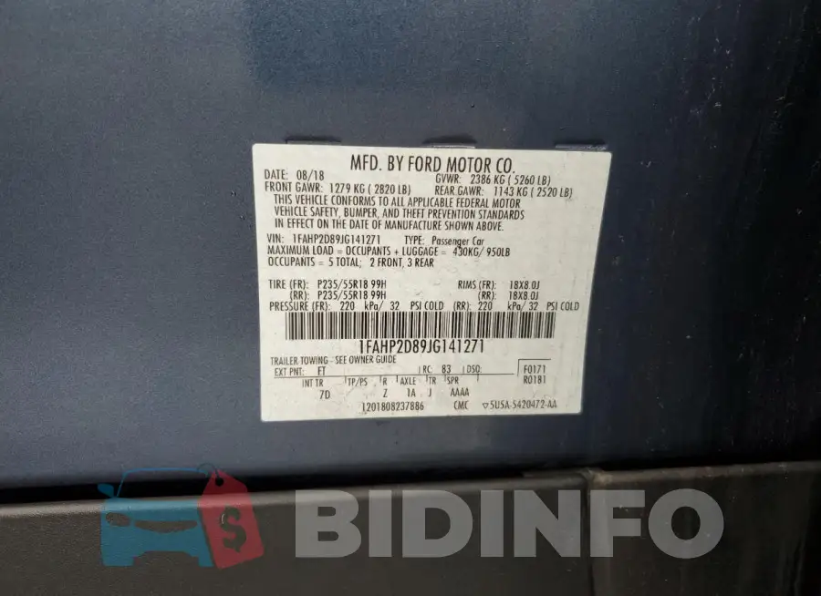 1FAHP2D89JG141271 Photo# 12