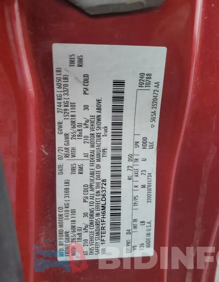 1FTER1FH6MLD63728 Photo# 12