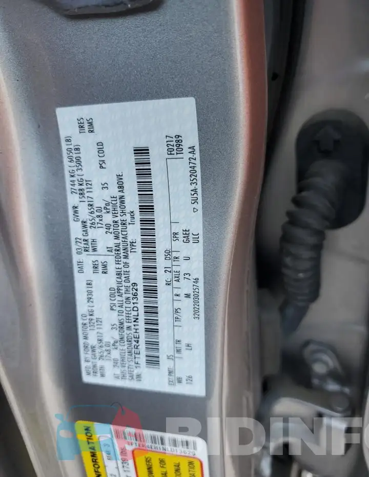1FTER4EH1NLD13629 Photo# 12