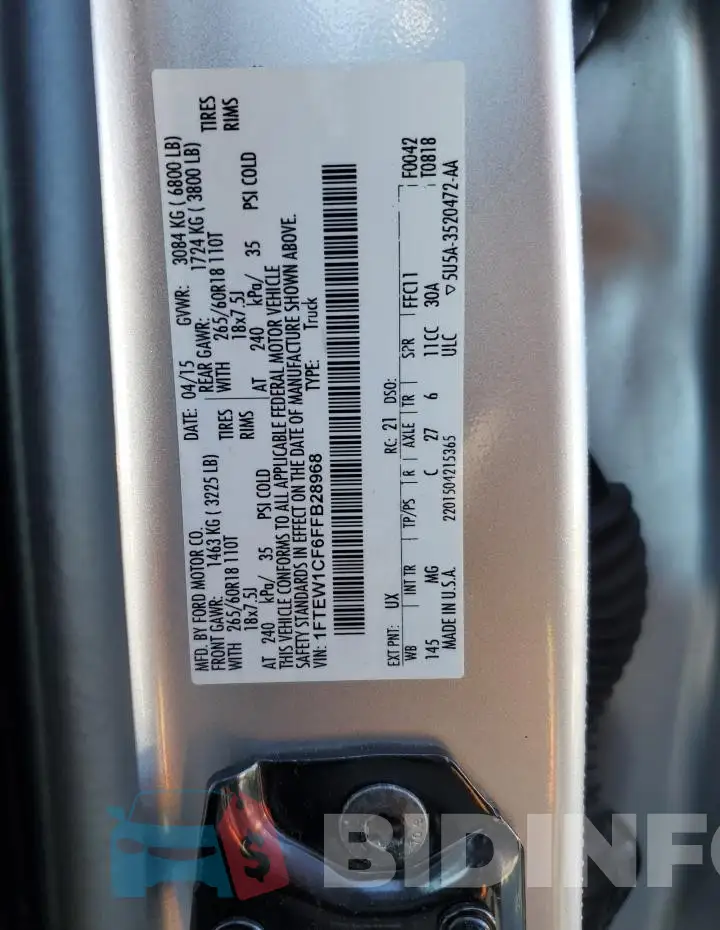 1FTEW1CF6FFB28968 Photo# 12