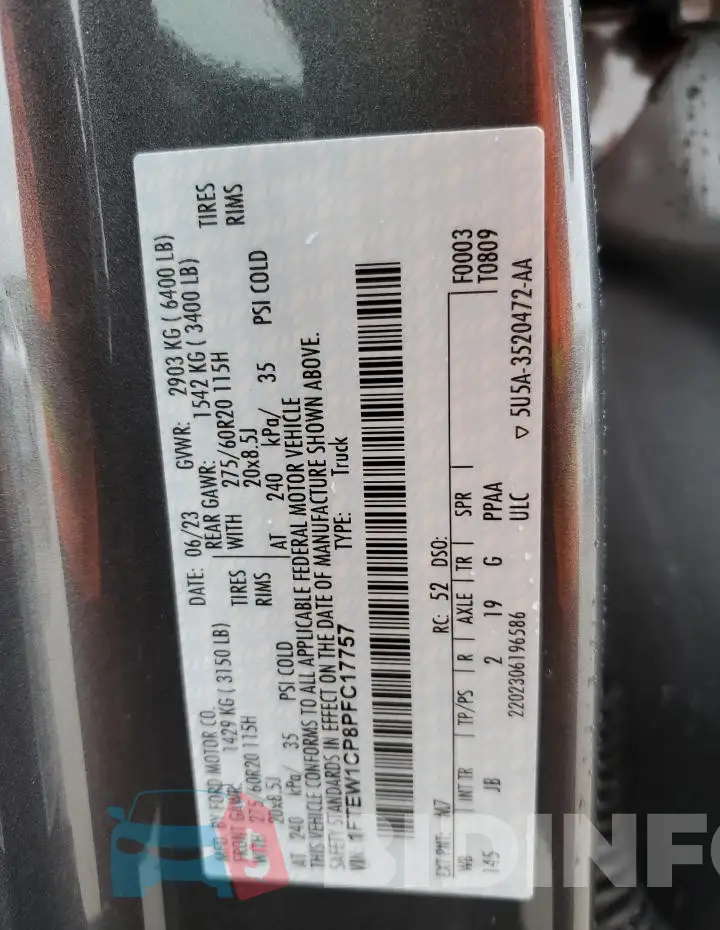 1FTEW1CP8PFC17757 Photo# 13