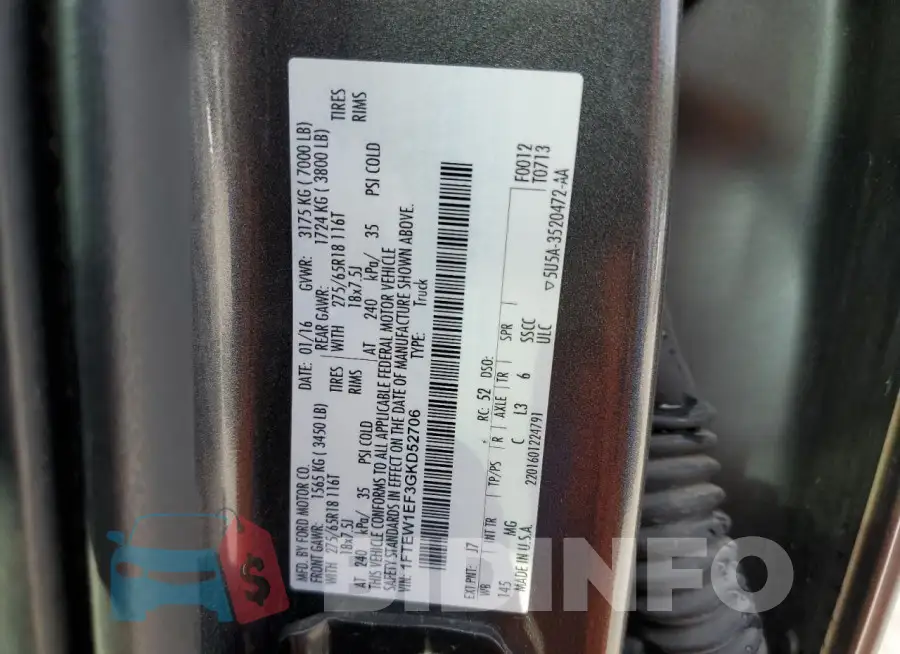 1FTEW1EF3GKD52706 Photo# 12