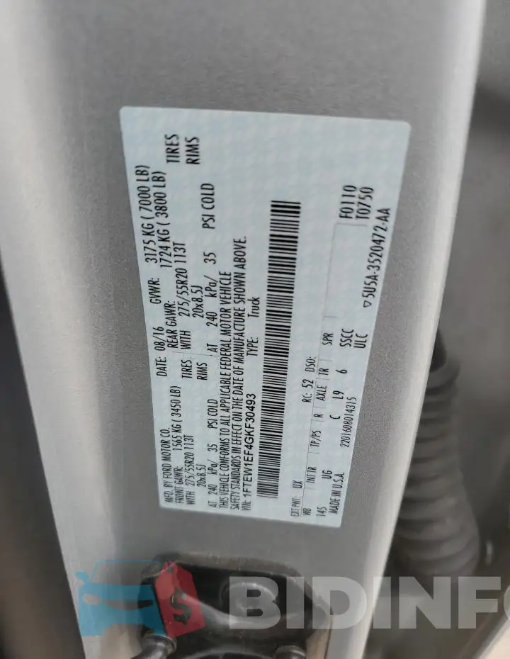 1FTEW1EF4GKF30493 Photo# 12