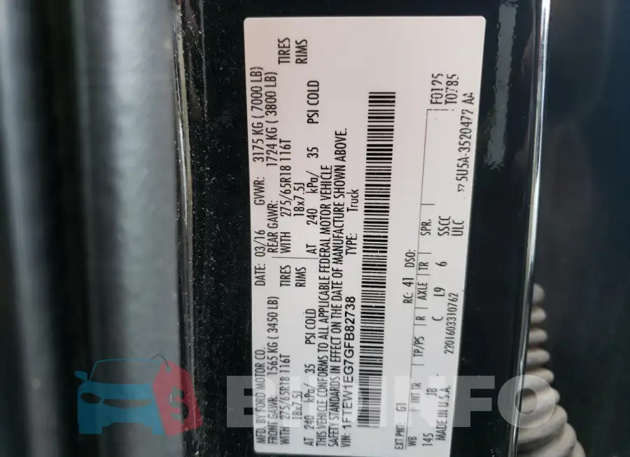 1FTEW1EG7GFB82738 Photo# 13