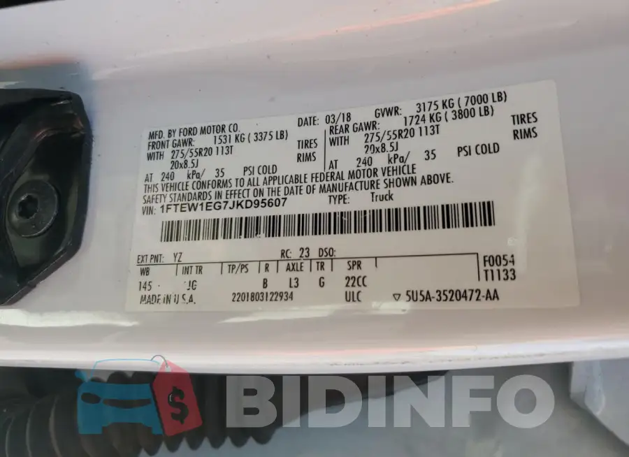 1FTEW1EG7JKD95607 Photo# 13