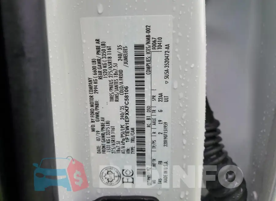 1FTEW1EPXKFC58106 Photo# 12