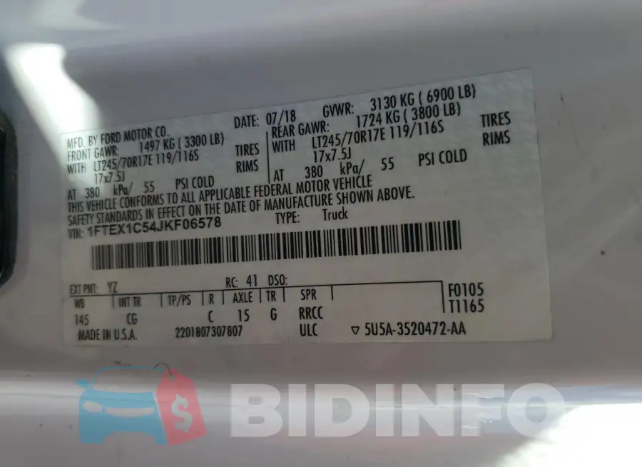 1FTEX1C54JKF06578 Photo# 12