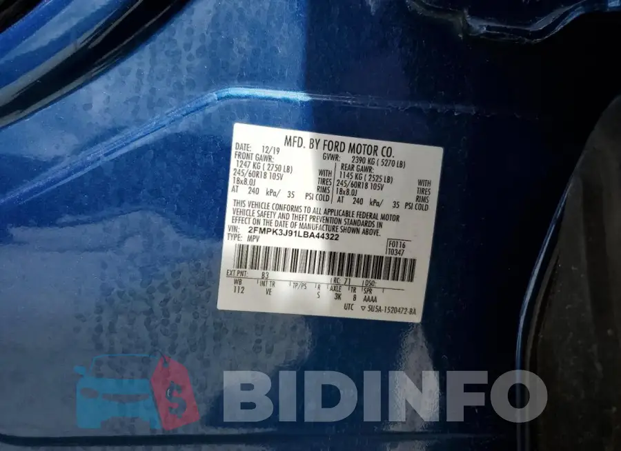2FMPK3J91LBA44322 Photo# 14