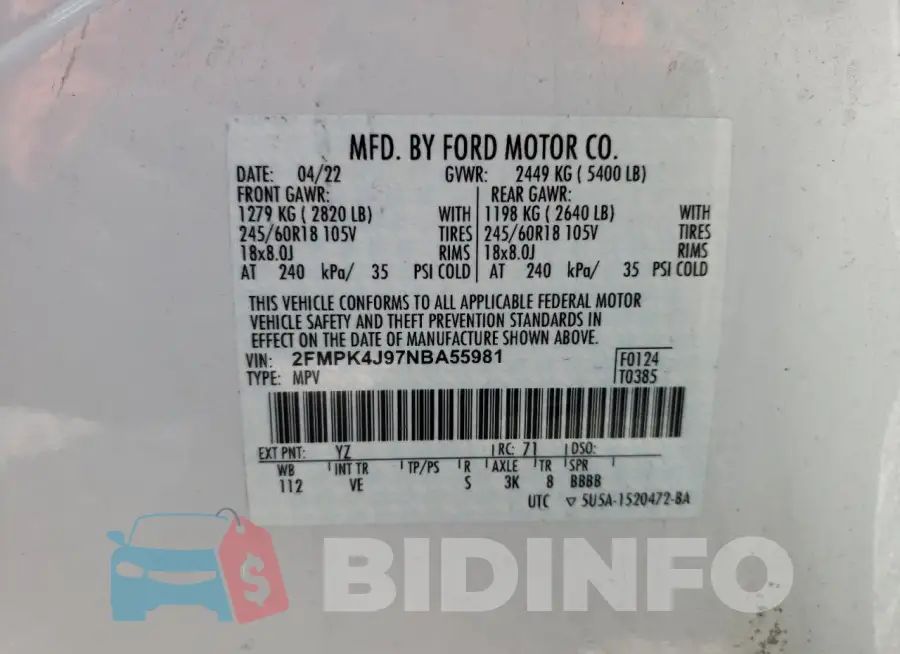 2FMPK4J97NBA55981 Photo# 13