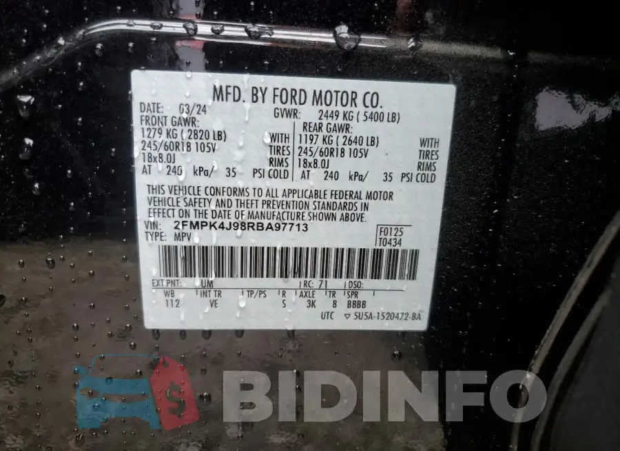 2FMPK4J98RBA97713 Photo# 14