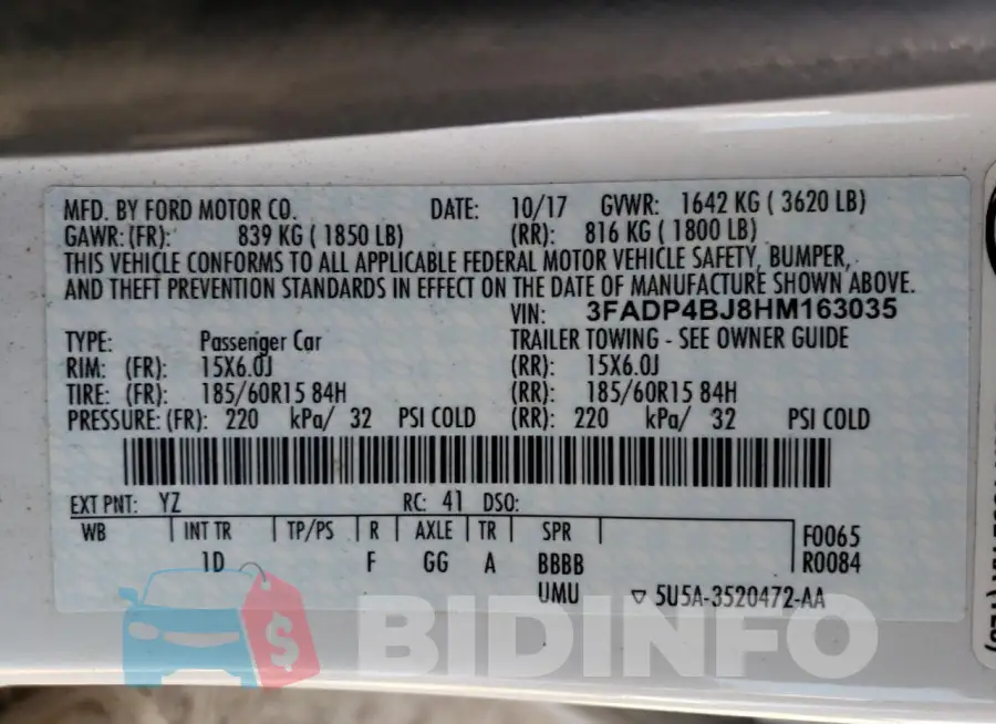 3FADP4BJ8HM163035 Photo# 12
