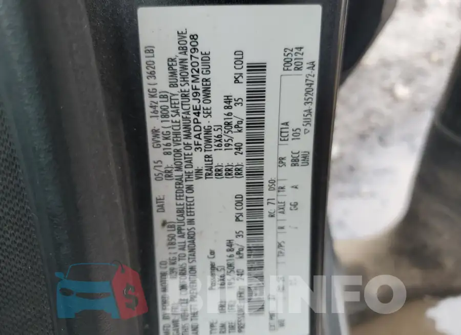 3FADP4EJ9FM207908 Photo# 12
