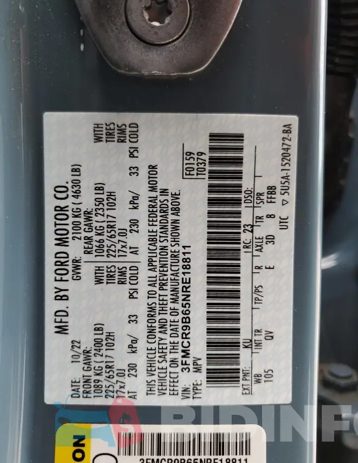 3FMCR9B65NRE18811 Photo# 13