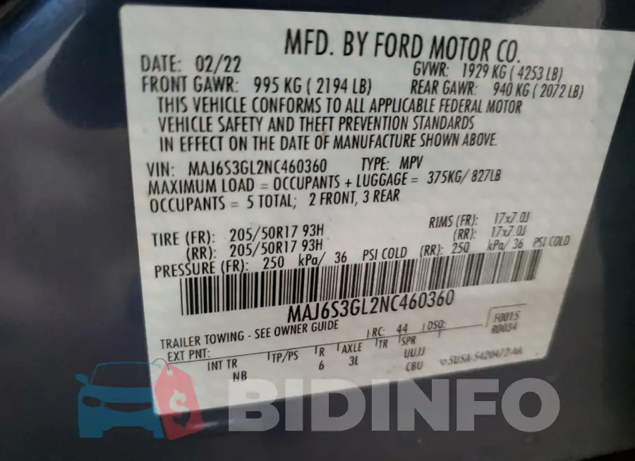 MAJ6S3GL2NC460360 Photo# 14