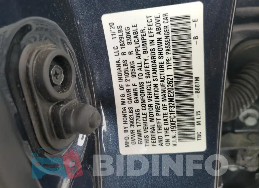 19XFC1F32ME202621 Photo# 13