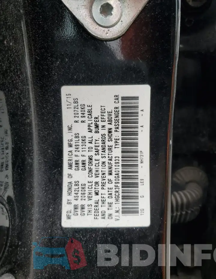 1HGCR3F90GA010933 Photo# 12