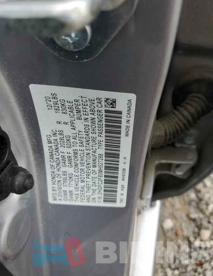 2HGFC2F80MH527288 Photo# 12