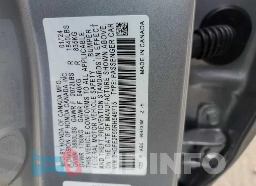2HGFE2F55RH549715 Photo# 12
