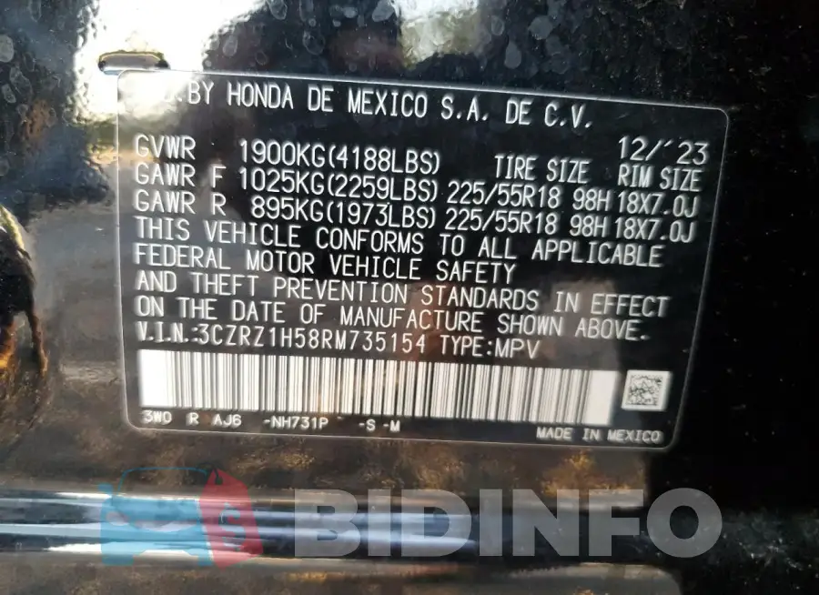 3CZRZ1H58RM735154 Photo# 12