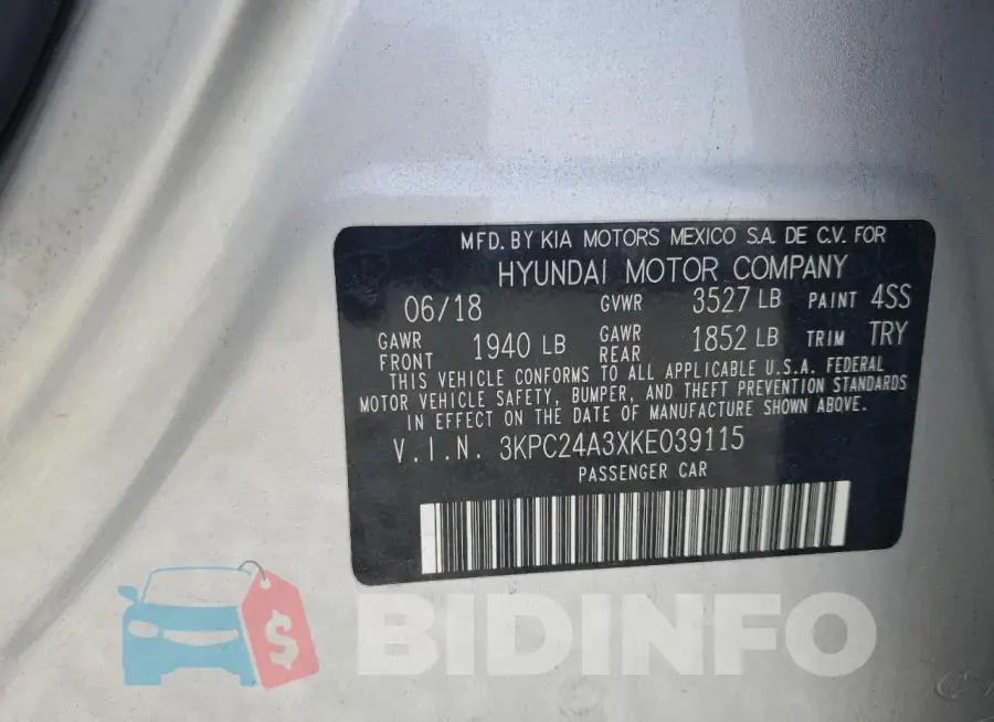 3KPC24A3XKE039115 Photo# 12