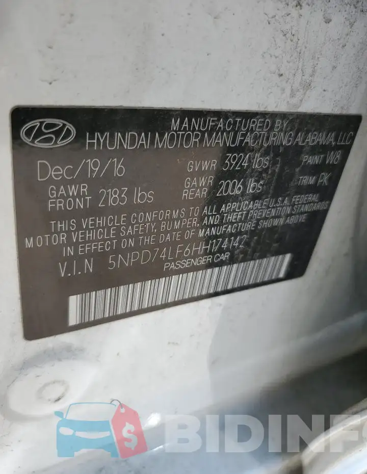 5NPD74LF6HH174142 Photo# 12