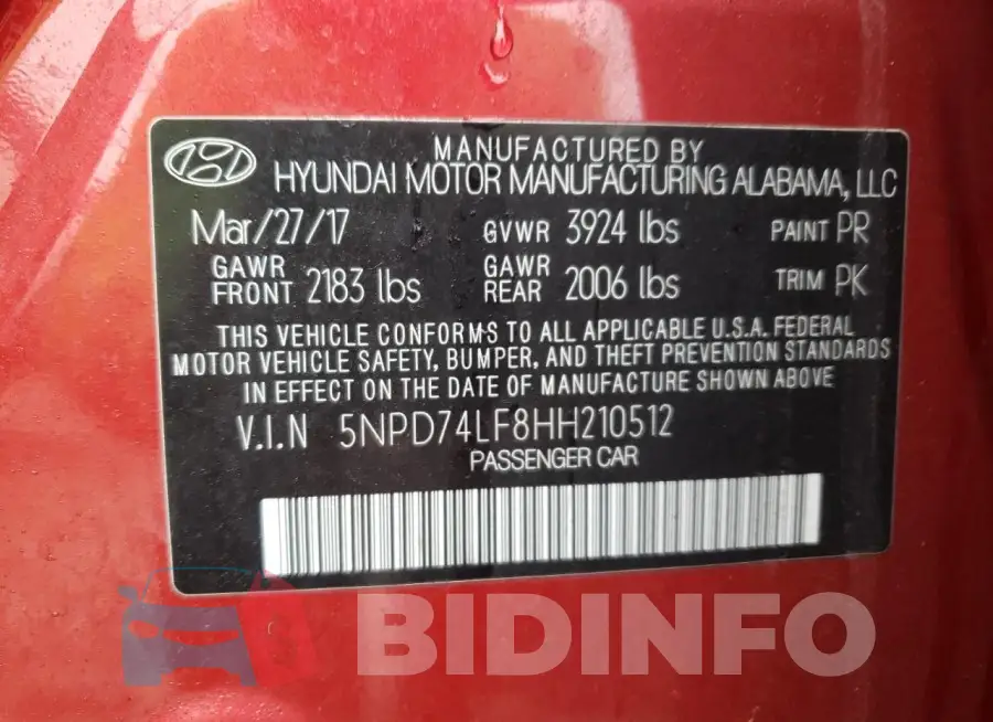 5NPD74LF8HH210512 Photo# 12