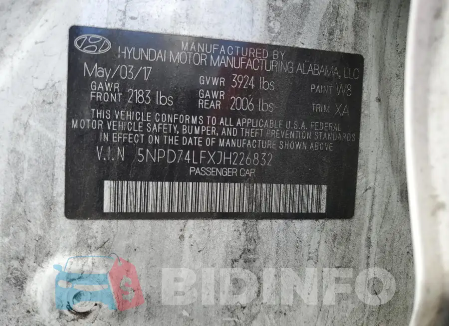 5NPD74LFXJH226832 Photo# 12