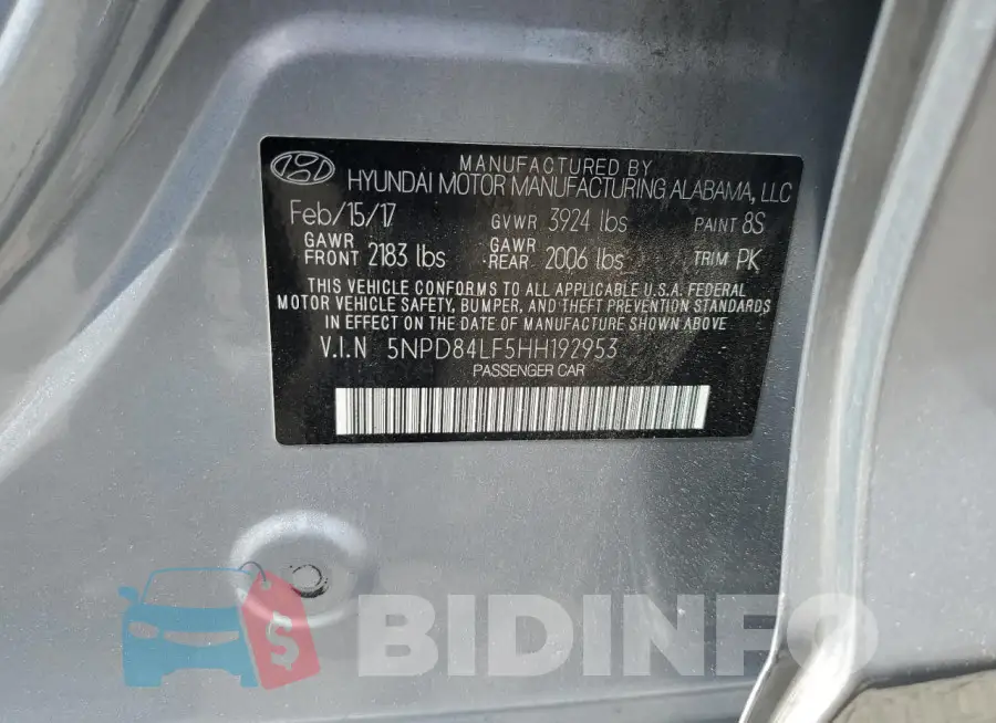 5NPD84LF5HH192953 Photo# 12