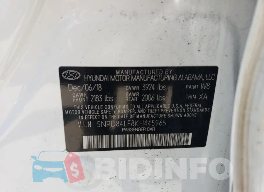 5NPD84LF8KH445965 Photo# 12