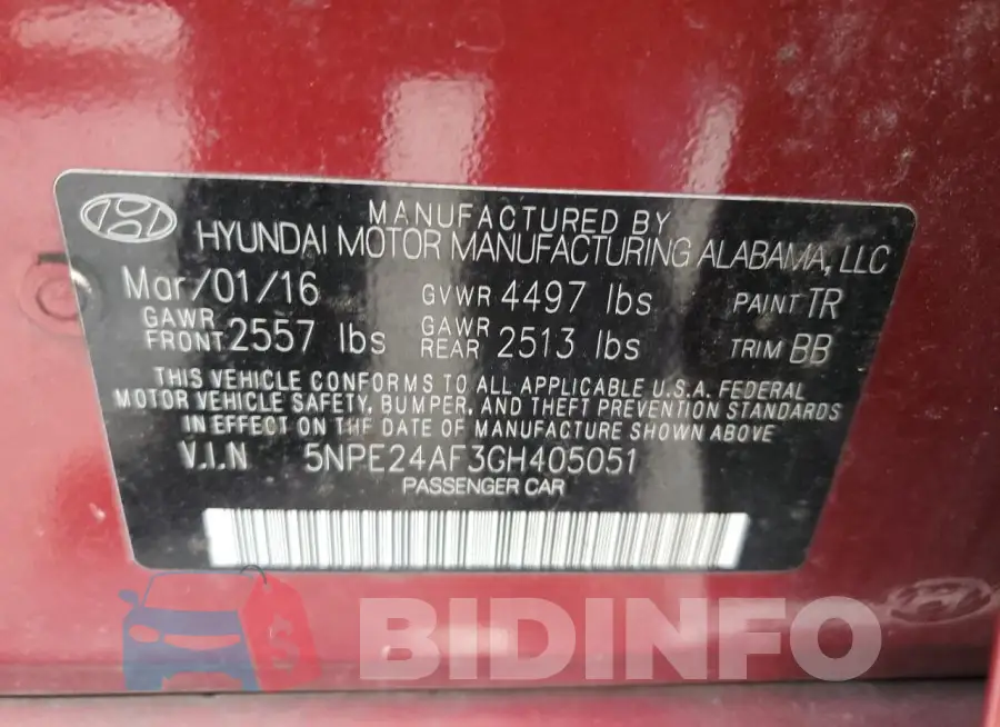 5NPE24AF3GH405051 Photo# 12