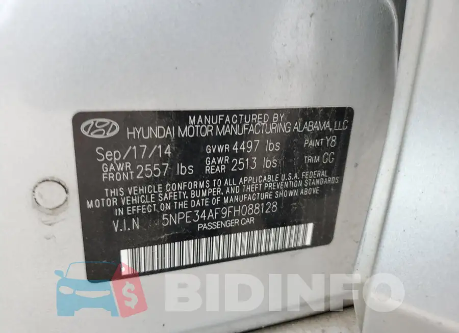 5NPE34AF9FH088128 Photo# 12