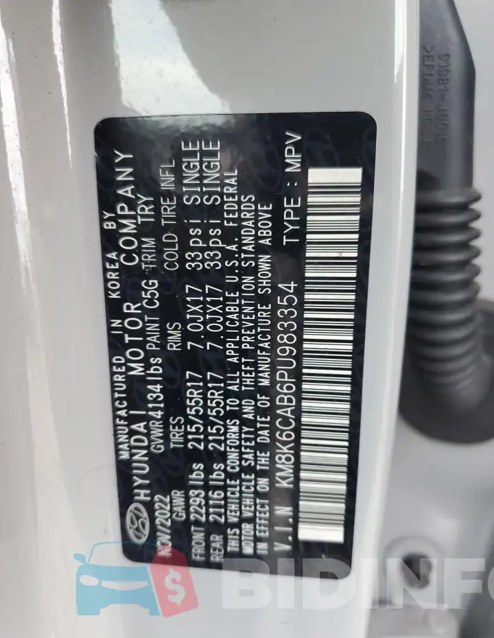 KM8K6CAB6PU983354 Photo# 12