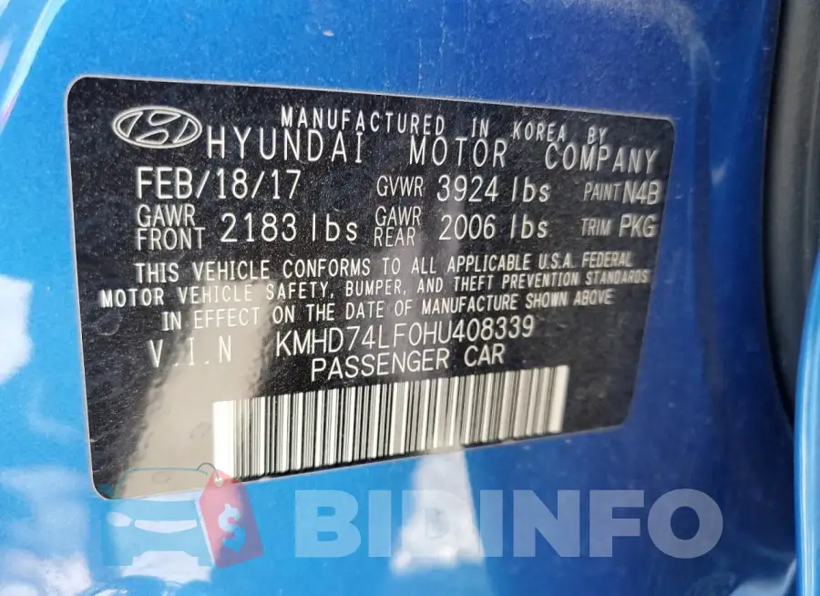 KMHD74LF0HU408339 Photo# 12
