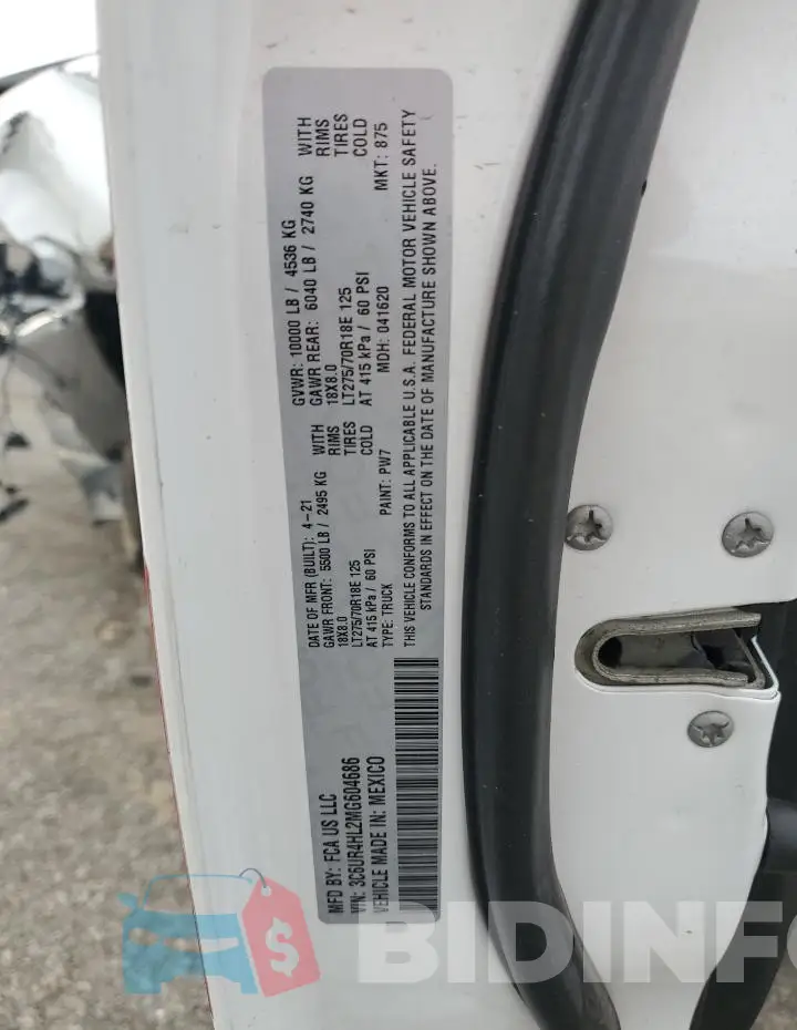 3C6UR4HL2MG604686 Photo# 12