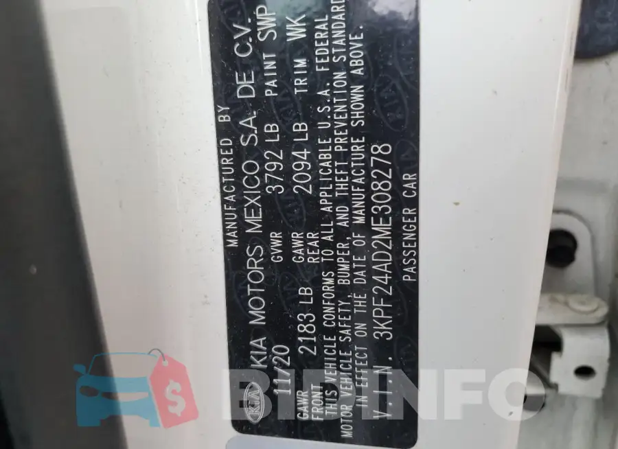 3KPF24AD2ME308278 Photo# 12