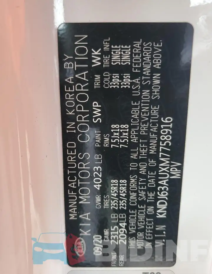 KNDJ63AUXM7758916 Photo# 12