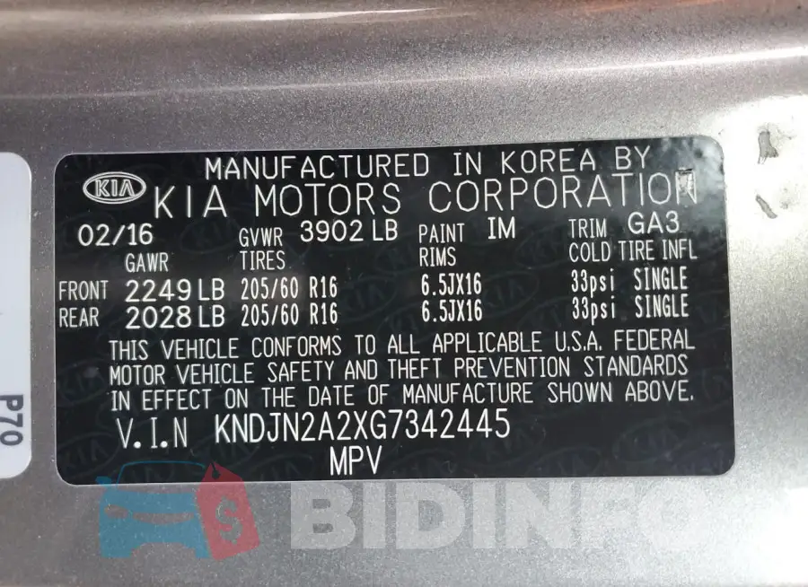 KNDJN2A2XG7342445 Photo# 12
