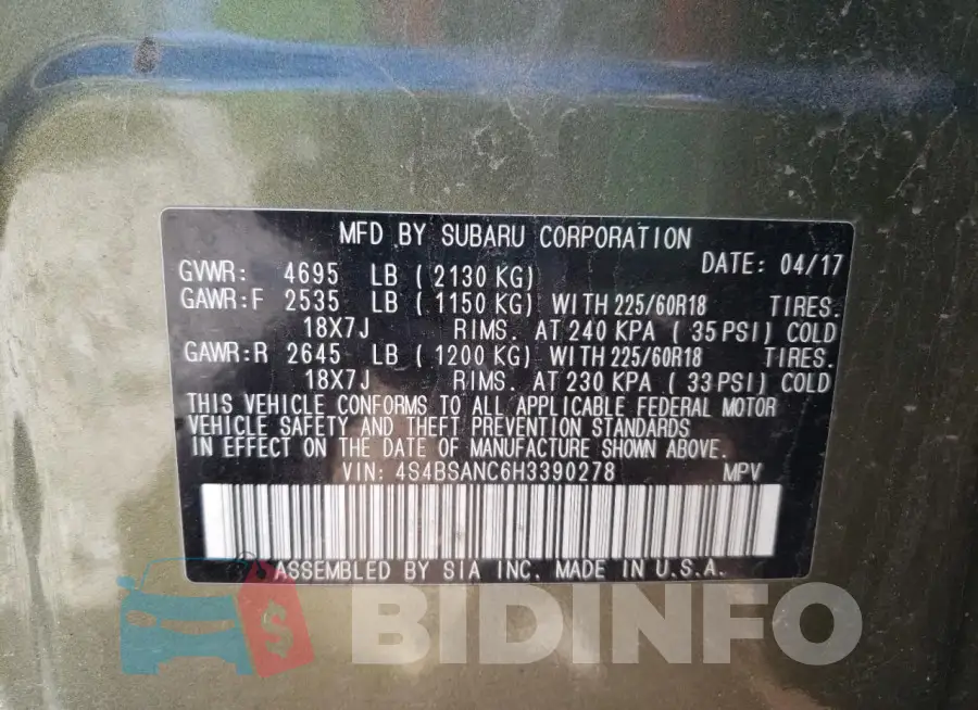 4S4BSANC6H3390278 Photo# 13