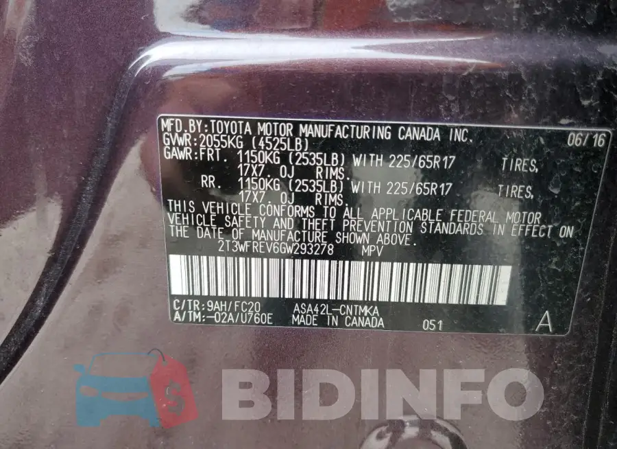 2T3WFREV6GW293278 Photo# 14