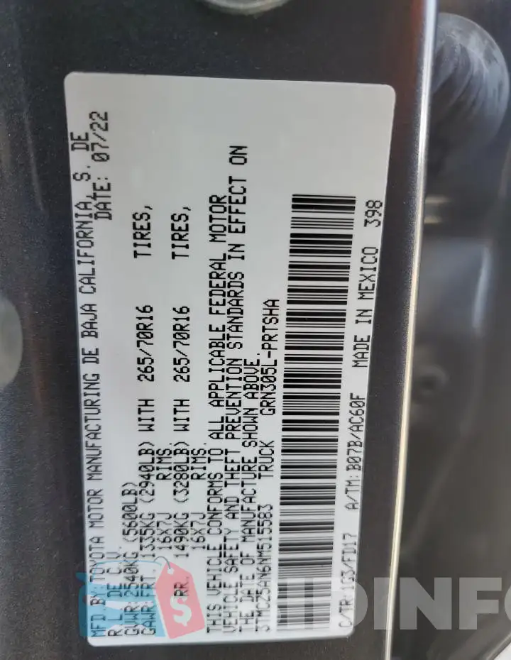 3TMCZ5AN6NM515583 Photo# 12