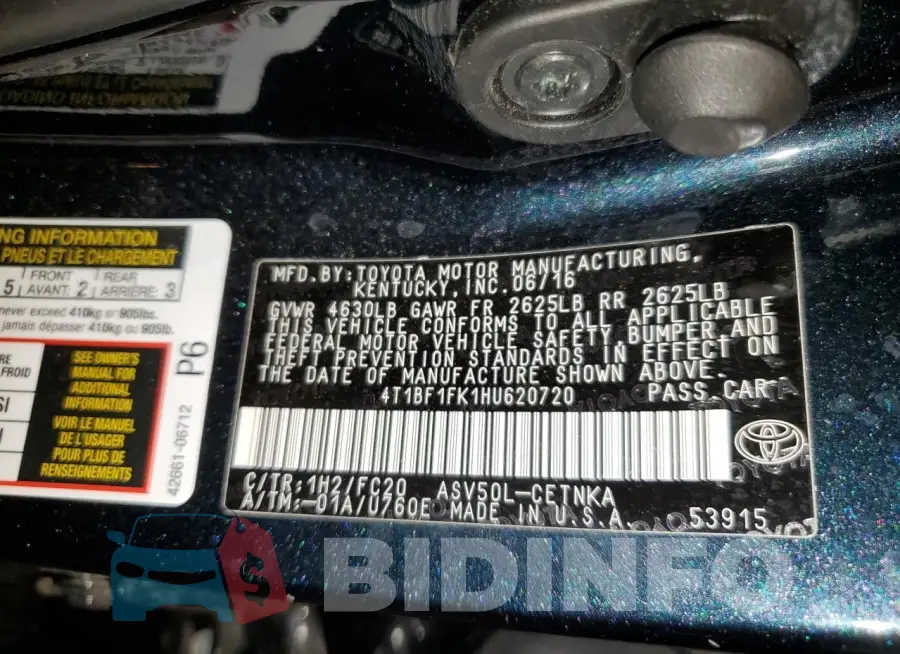 4T1BF1FK1HU620720 Photo# 12